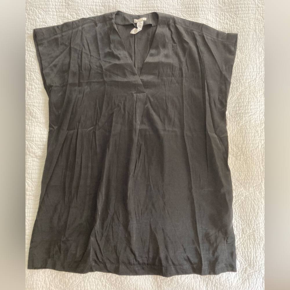 H&M Black Oversized Sleeveless Vneck Dress